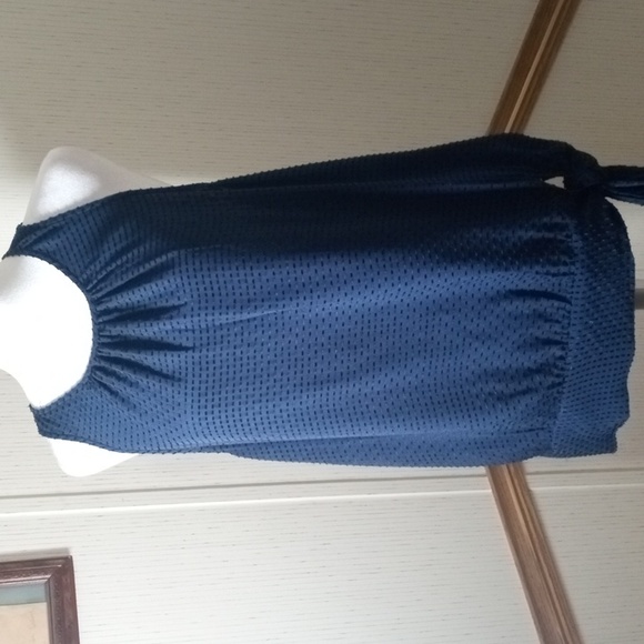 Trina Turk Navy Sleeveless Blouse, Cottage Core, Professional, Office, Picnic - Picture 5 of 10